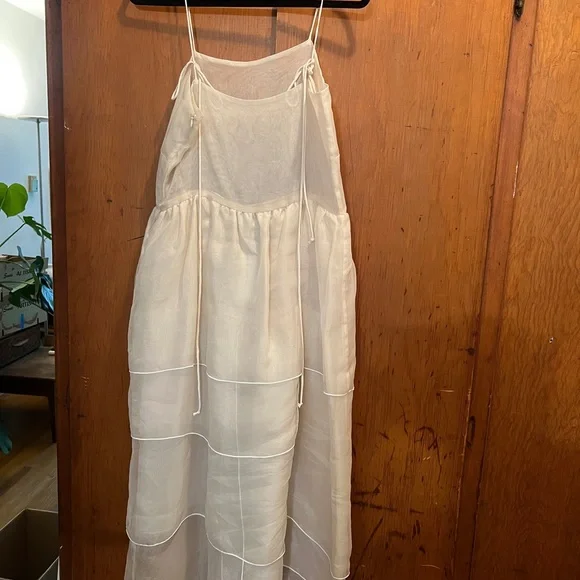 Casual Ivory Midi Wedding Dress - Picture 5 of 9